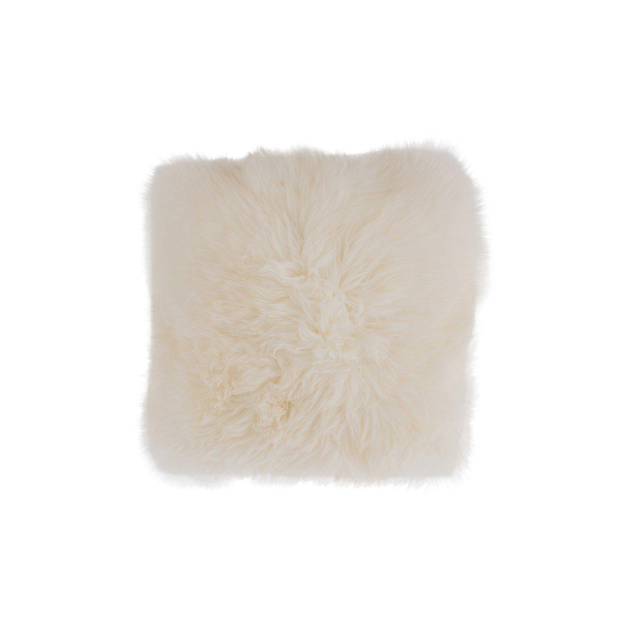 J-Line Kissen Sheepskin Square – Polyester – Weiß