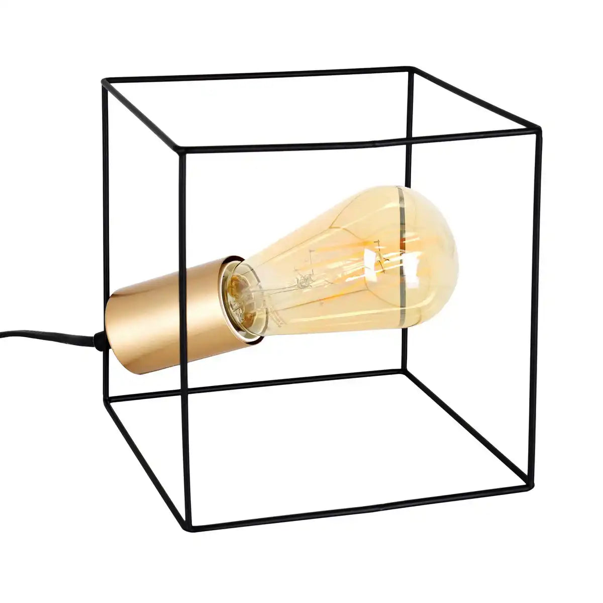 Tischleuchte "CANTO" , Tischlampe aus Metall in Schwarz, und Gold, E27-Fassung-Fassung-Fassung, für Esszimmer, Wohnzimmer, Diele, Büro oder als Nachttischlampe, 16 cm hoch