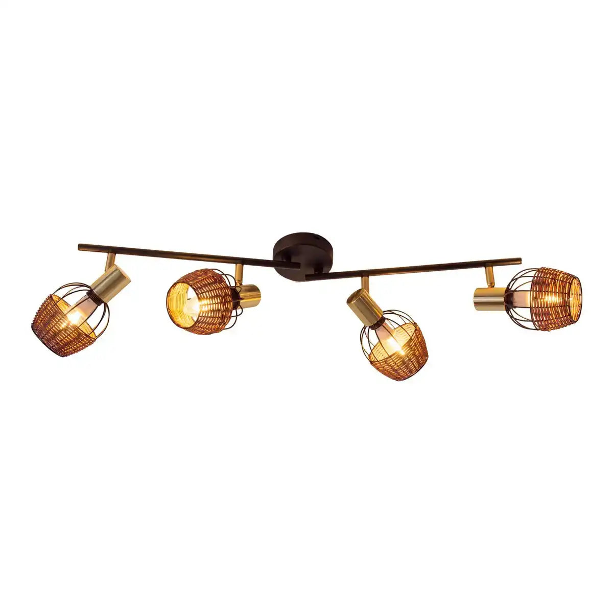 4er Deckenleuchte "CORBIS", Spot aus Metall in Schwarz, und Gold, mit E14-Fassung, für Esszimmer, Wohnzimmer, Diele oder Büro, Deckenlampe innen, 78 cm lang