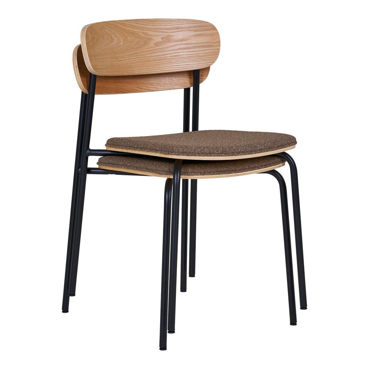 Estepona Esszimmerstuhl – Natur/Braun/Schwarz, 51 x 47 x 77 cm – 2er-Set