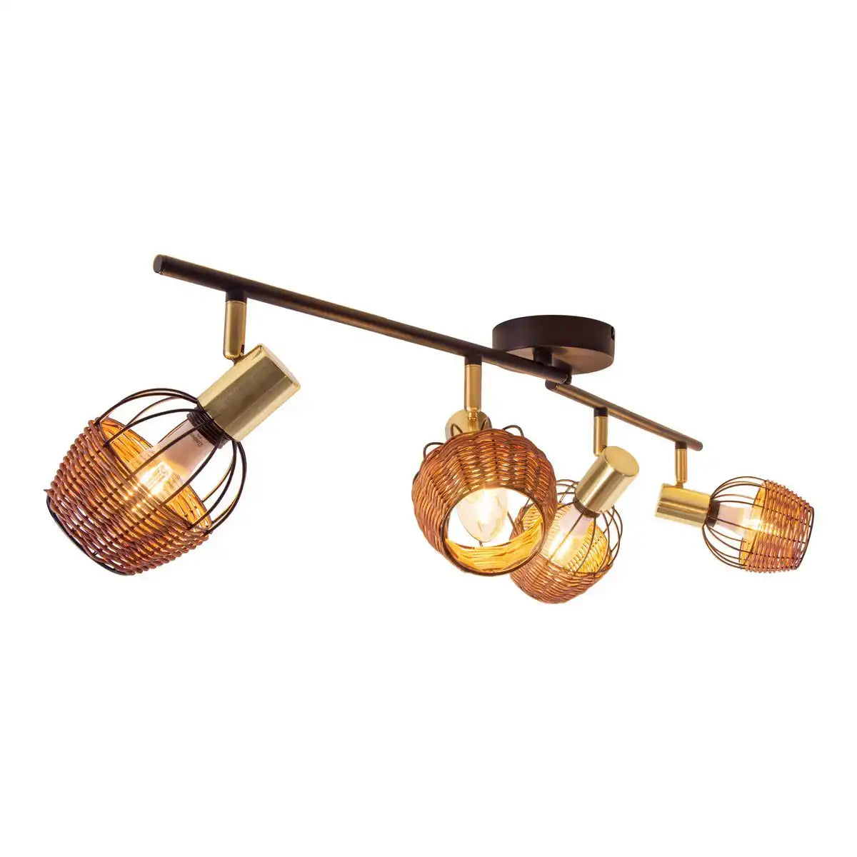 4er Deckenleuchte "CORBIS", Spot aus Metall in Schwarz, und Gold, mit E14-Fassung, für Esszimmer, Wohnzimmer, Diele oder Büro, Deckenlampe innen, 78 cm lang