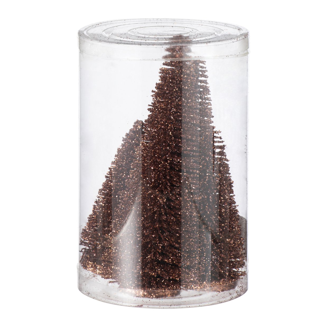 J -Line Dekoration Weihnachtsbaum Glitzer - Kunststoff - Braun - Schachtel 8