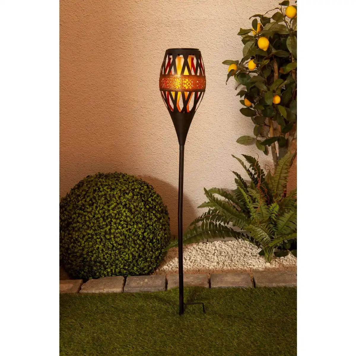 LED-Solar Erdspieß h: 85cm mit Flammeneffekt; Flame Light