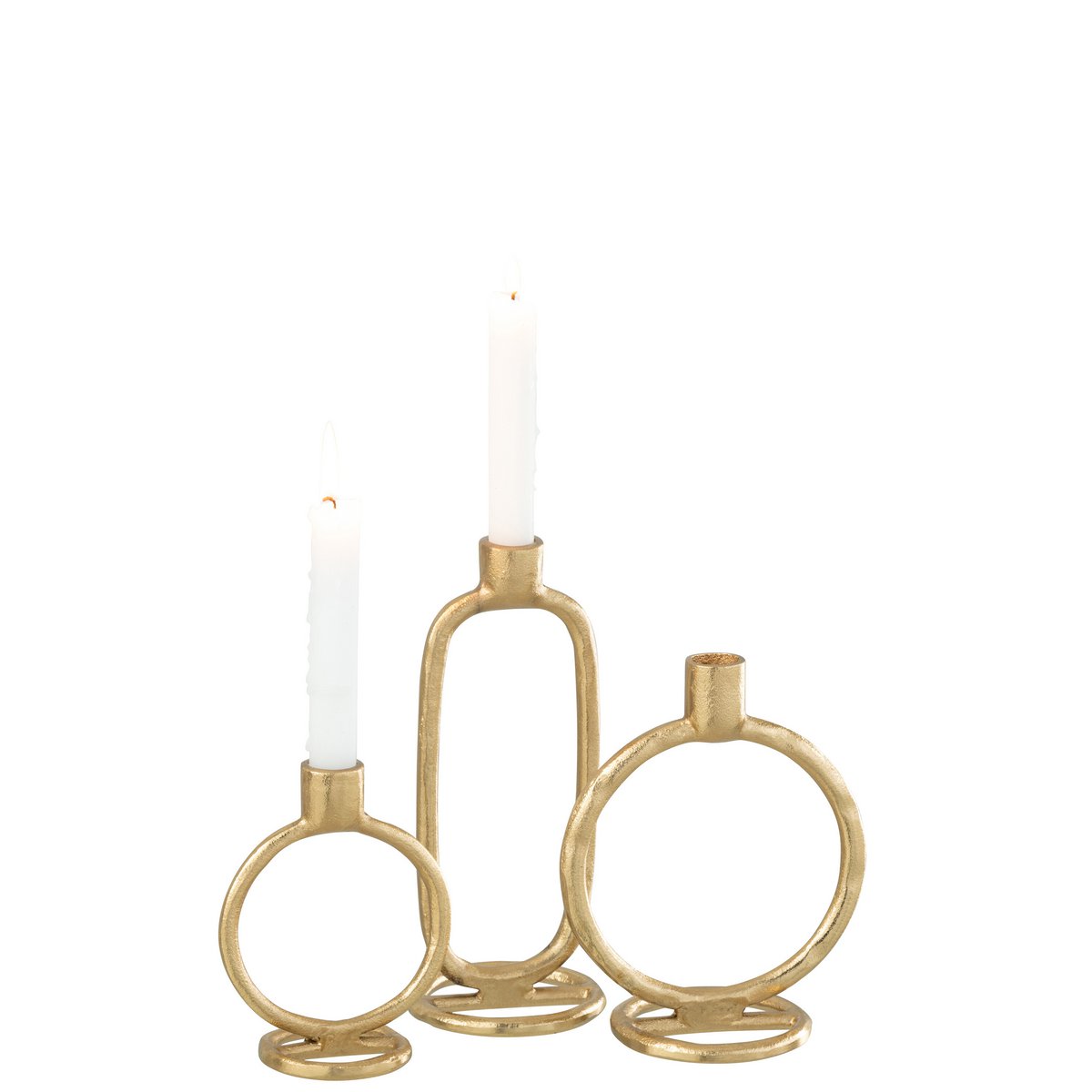 J-Line Kerzenhalter Ring – Aluminium – Gold – groß