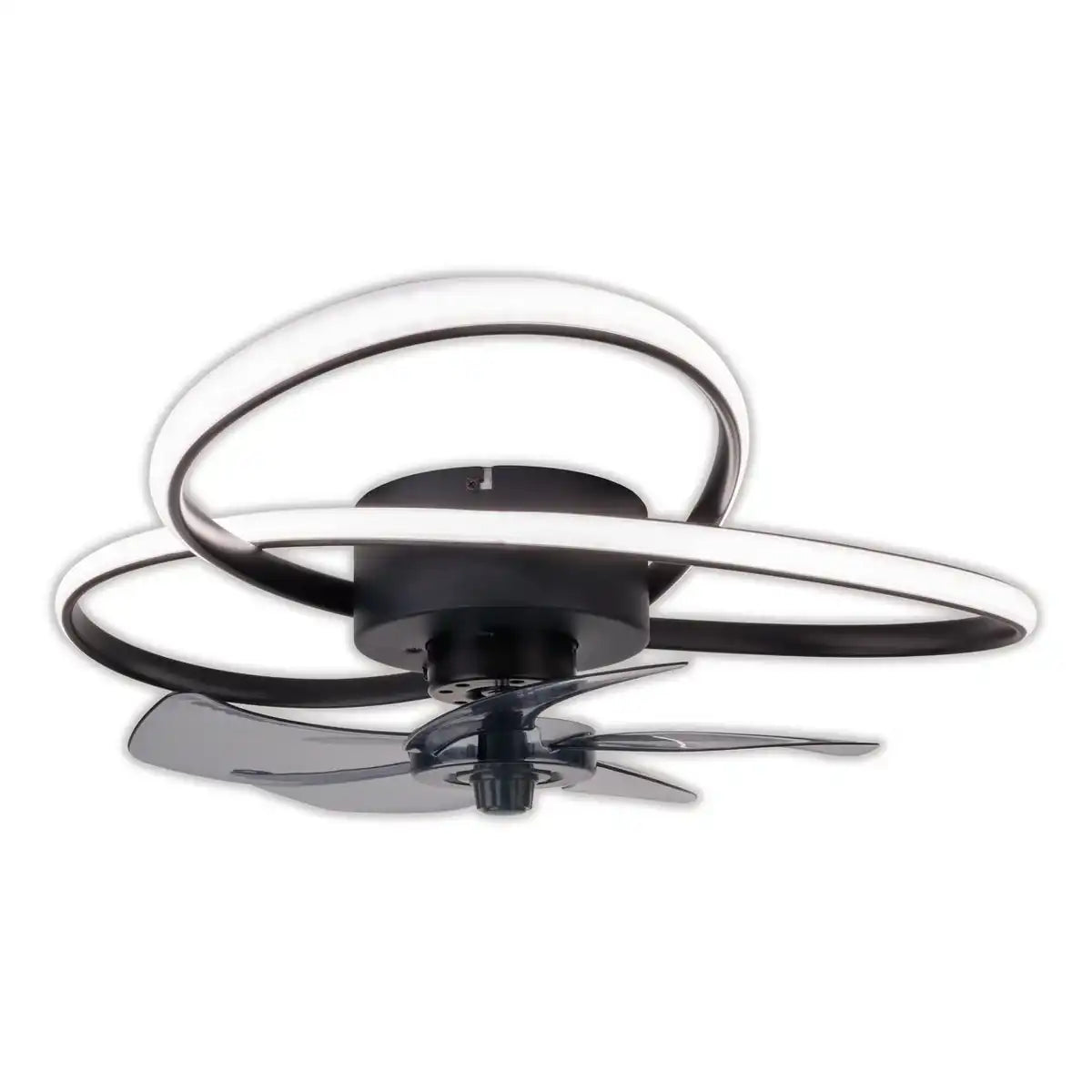 Die moderne LED Deckenleuchte "LECCIO" inklusive Ventilator, Nachtlichtfunktion, Dimmung und Lichttemperatureinstellung ist mit fest verbauten LEDs bestückt und hat einen ungefähren Øvon 58 cm.