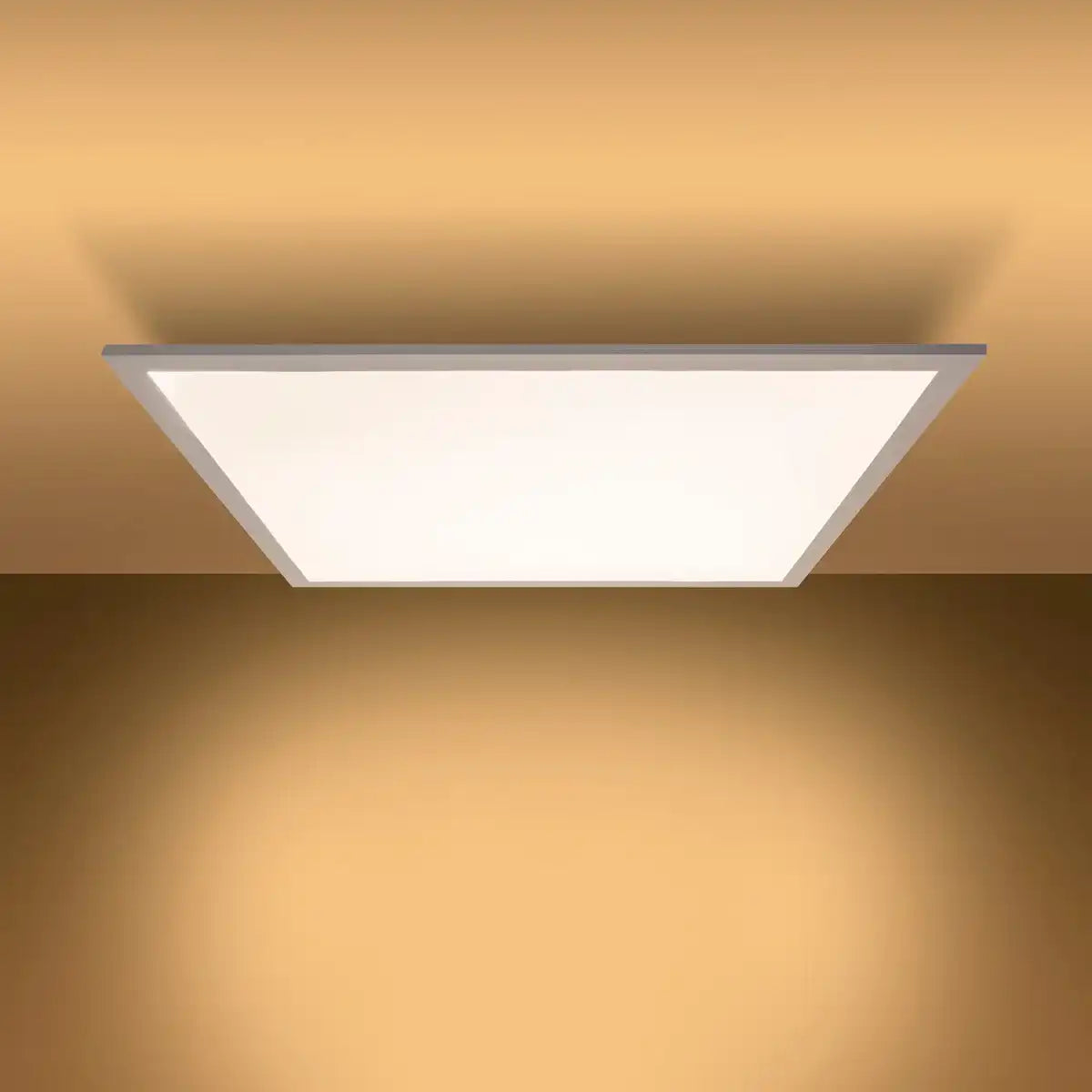 LED Panel-Deckenleuchte "NICO", funktionelle Deckenleuchte aus Metall und Kunststoff in weiß, mit festverbauten LED und vielen Funktionen, ideal für Büro, Praxis oder Werkstatt, ca. 45 x 45 cm