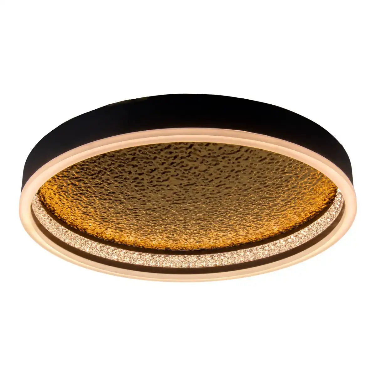 LED Deckenleuchte ARANY, Deckenleuchte aus Metall und Kunststoff in Schwarz, mit fest verbauten LEDs, dimmbar, 40 cm Durchmesser
