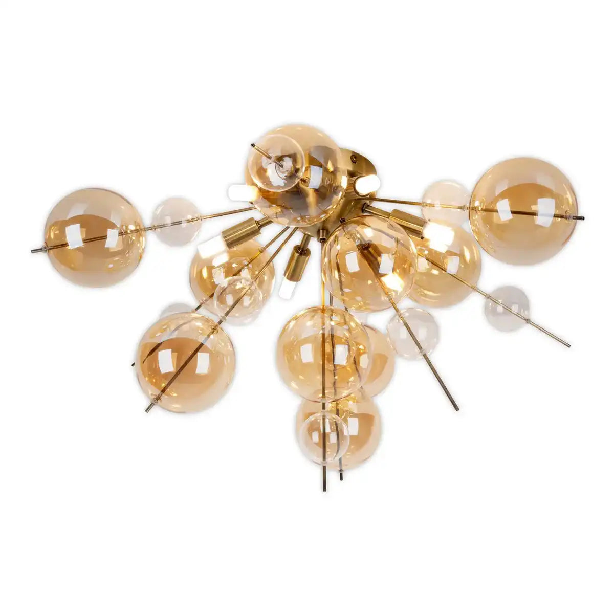 Deckenleuchte "EXPLOSION" amber aus Metall und Glas, G9 Fassungen, Deckenlampe für Esszimmer, Wohnzimmer, Diele oder Büro, Ø57 cm