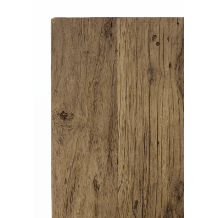 HSM Collection-TV-Möbel Blackburn, 2 Türen, 4 Schubladen, 150 x 40 x 56,5, Natur/Schwarz, Teak/Metall