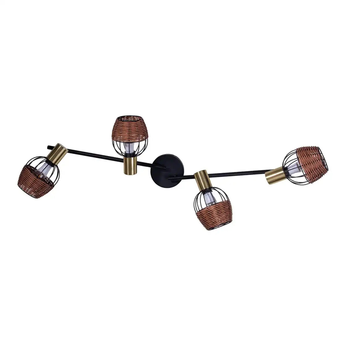 4er Deckenleuchte "CORBIS", Spot aus Metall in Schwarz, und Gold, mit E14-Fassung, für Esszimmer, Wohnzimmer, Diele oder Büro, Deckenlampe innen, 78 cm lang
