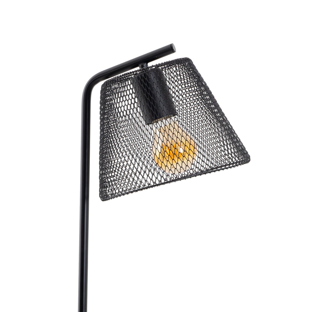 Stehleuchte "KORIE", Stehlampe aus Metall in Schwarz, mit E27-Fassung, 140 cm hoch, für Wohnbereich und Büro.