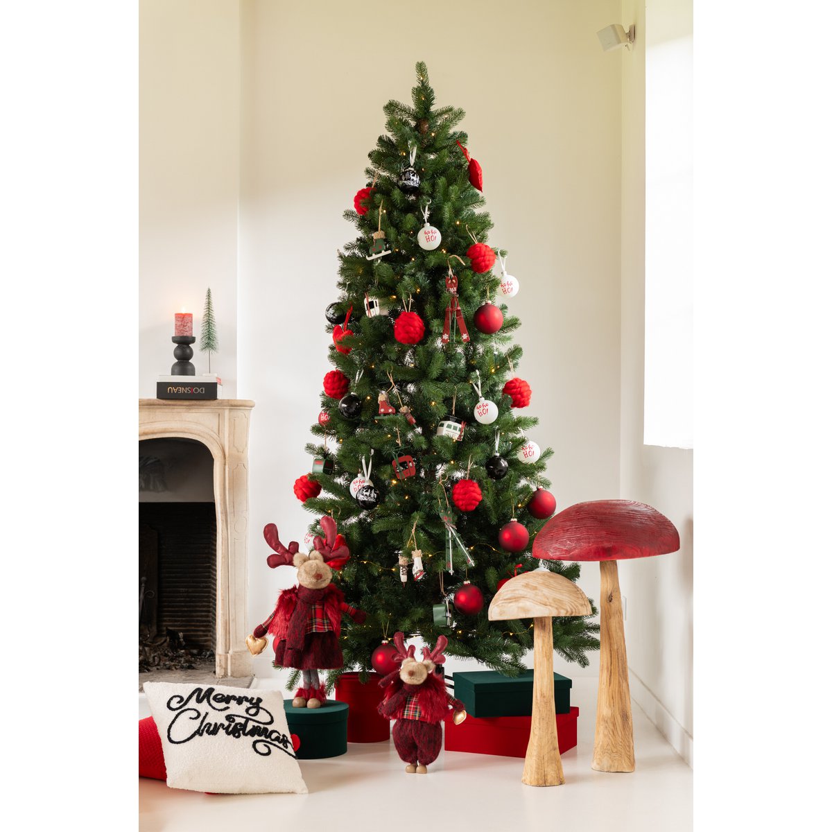 J-Line Weihnachtsbaum – Kunststoff – grün – LED-Lichter