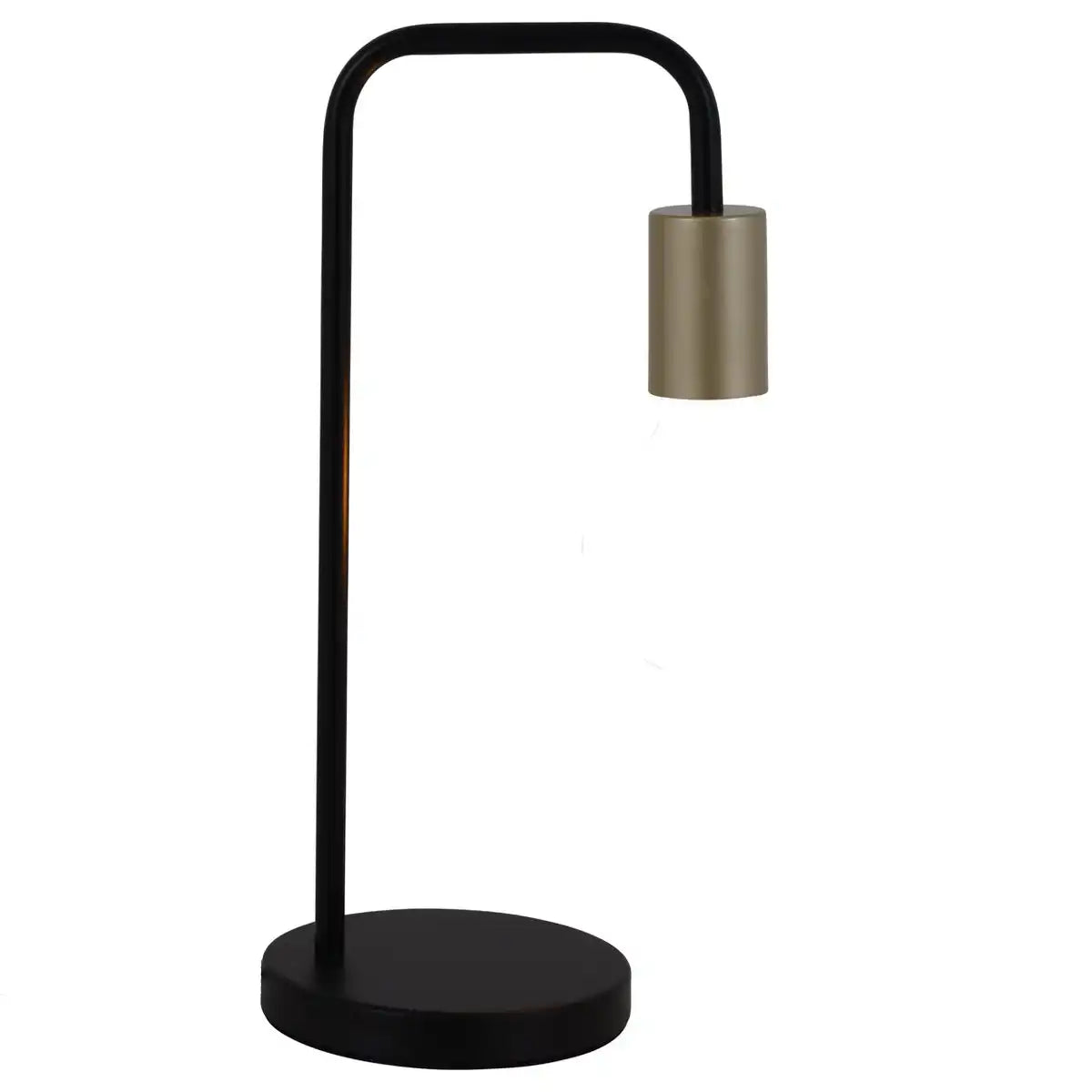 Tischleuchte "MODO" aus Metall in Schwarz,, Fassungen in Gold, E27-Fassung, Tischlampe für Wohnzimmer, Esszimmer, Küche, Diele, Flur oder Büro, 39 cm hoch