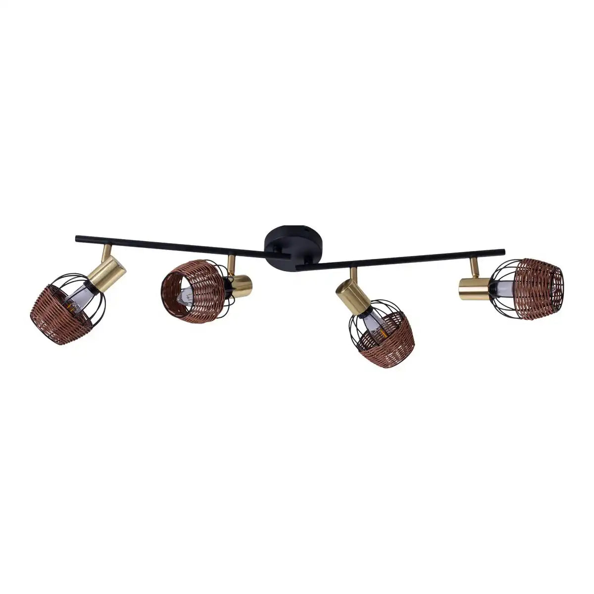 4er Deckenleuchte "CORBIS", Spot aus Metall in Schwarz, und Gold, mit E14-Fassung, für Esszimmer, Wohnzimmer, Diele oder Büro, Deckenlampe innen, 78 cm lang