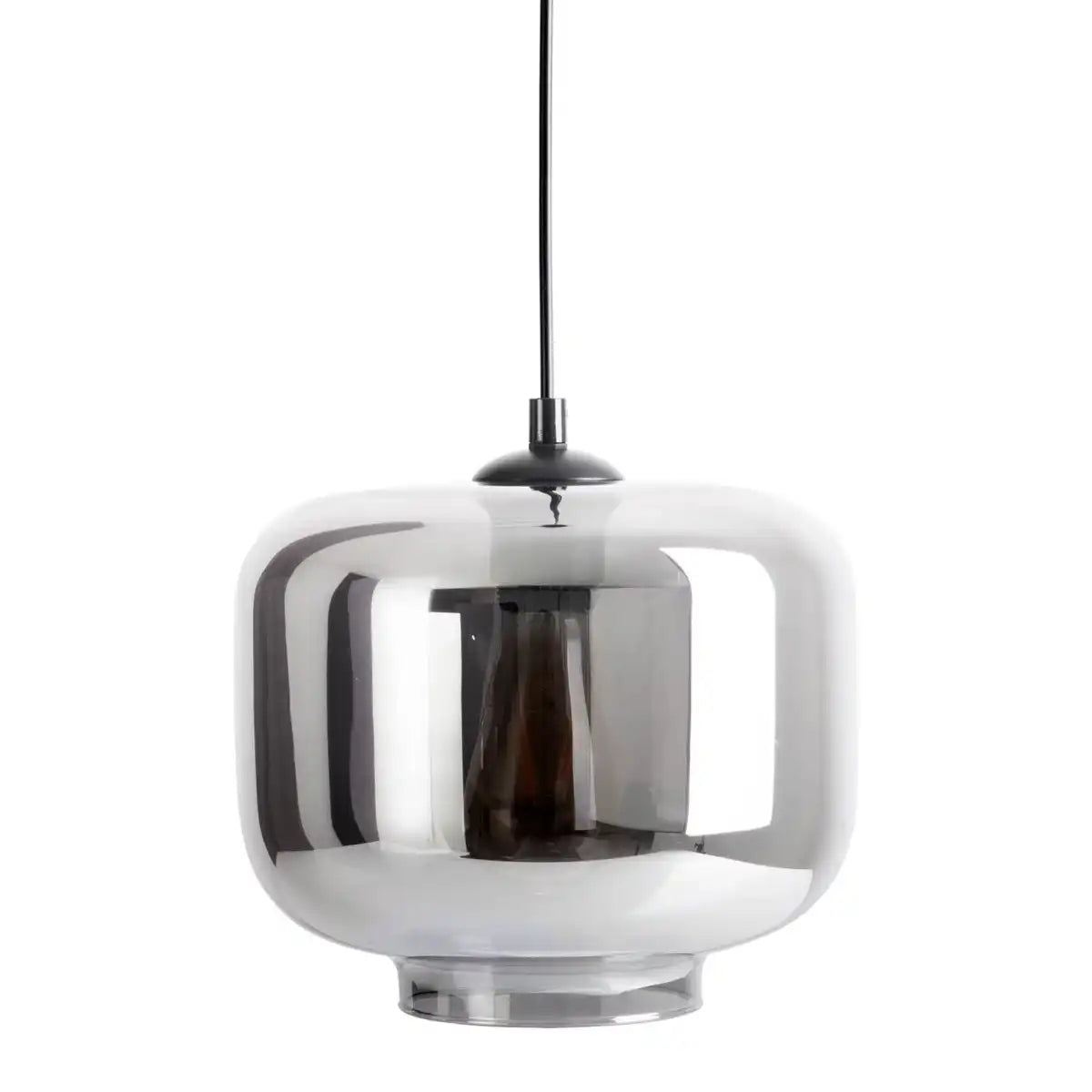 Pendelleuchte "VASO", Retro, Hängelampe, Metall und Rauchglas in Anthrazit, E27-Fassung, für Esszimmer, Wohnzimmer, Diele oder Büro, mit einem Øvon 25 cm