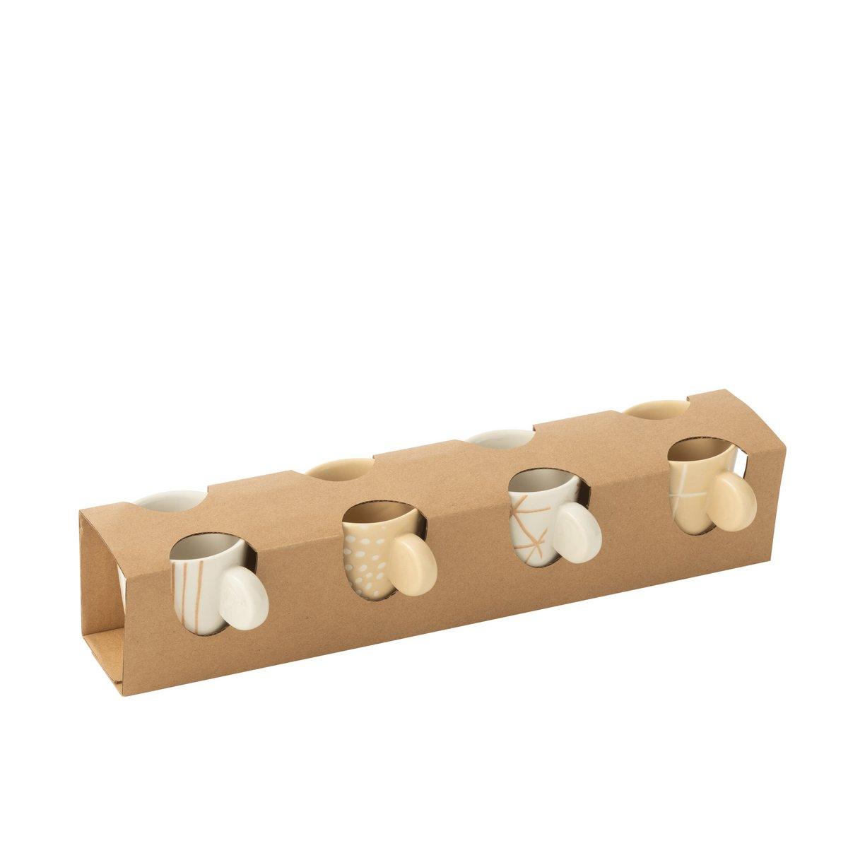 J-Line Box 4 Beutel Keramik Creme/Weiß