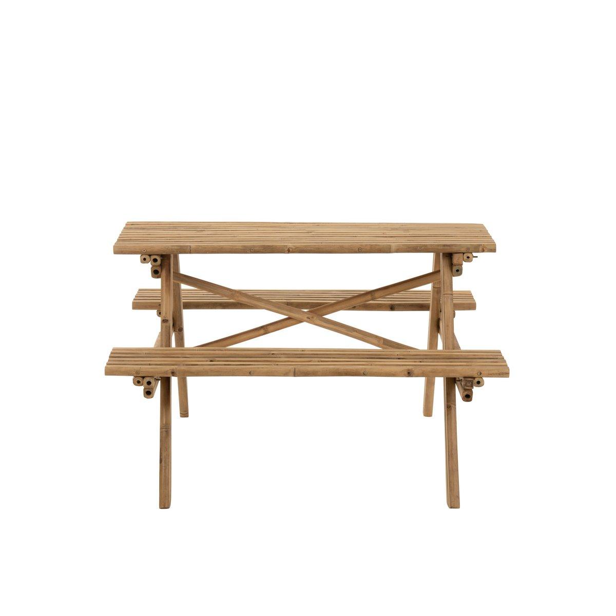 J-Line Picknickbank – Bambus/Jute – Natur