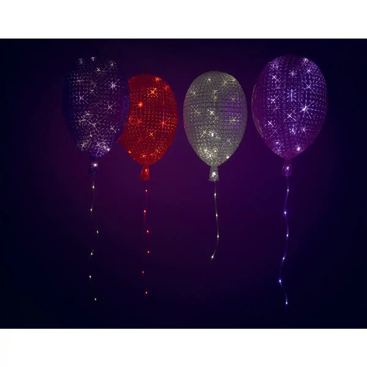 LED Dekoballon aus Kunststoff in Rot, mit integrierter LED