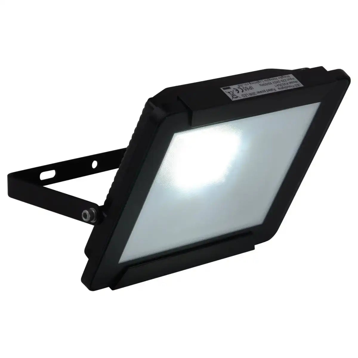 LED-Außenleuchte "Strahler" 30W , aus Metall und Glas in Schwarz, mit integrierter LED