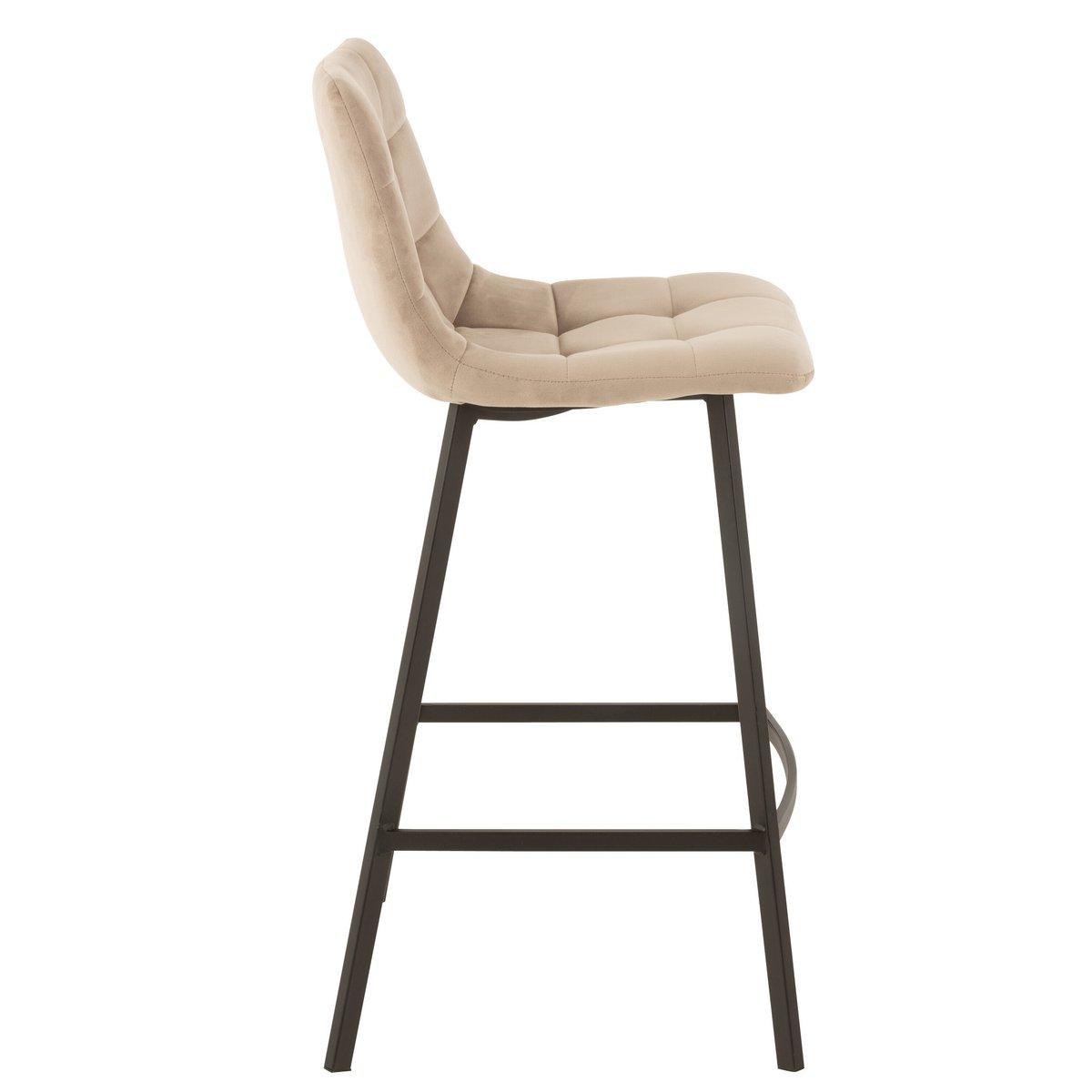 J-Line Barstuhl Olivier - Textil/Metall - Beige