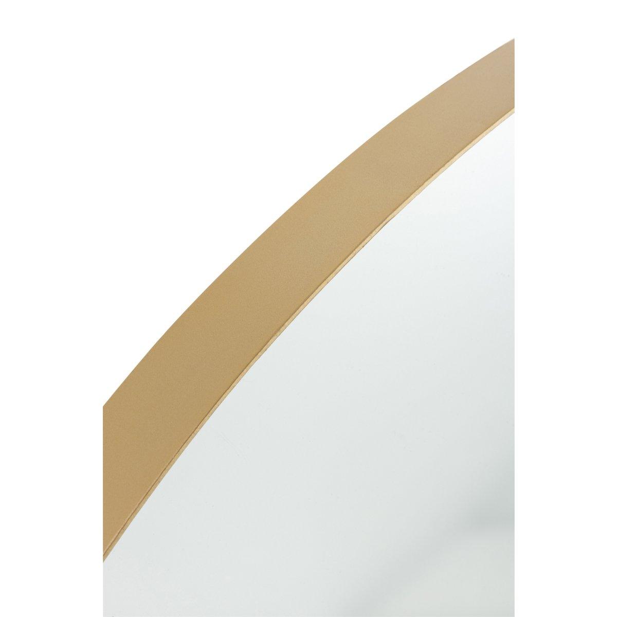 J-Line Spiegel, rund, mit hoher Kante, Metall/Glas, goldfarben, groß
