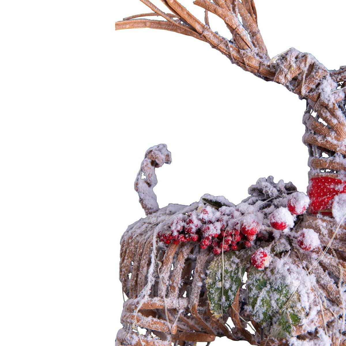 LED-Weihnachtsdeko "RENTIER" aus wetterfestem Kunststoff in natur, mit fest verbauten LEDs