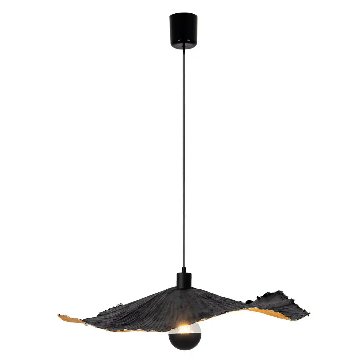 Papier-Pendelleuchte "CRAZY PAPER" Ø 56 cm aus beschichtetem Papier in Schwarz,, E27-Fassung, Beleuchtung für Wohnräume oder Büro