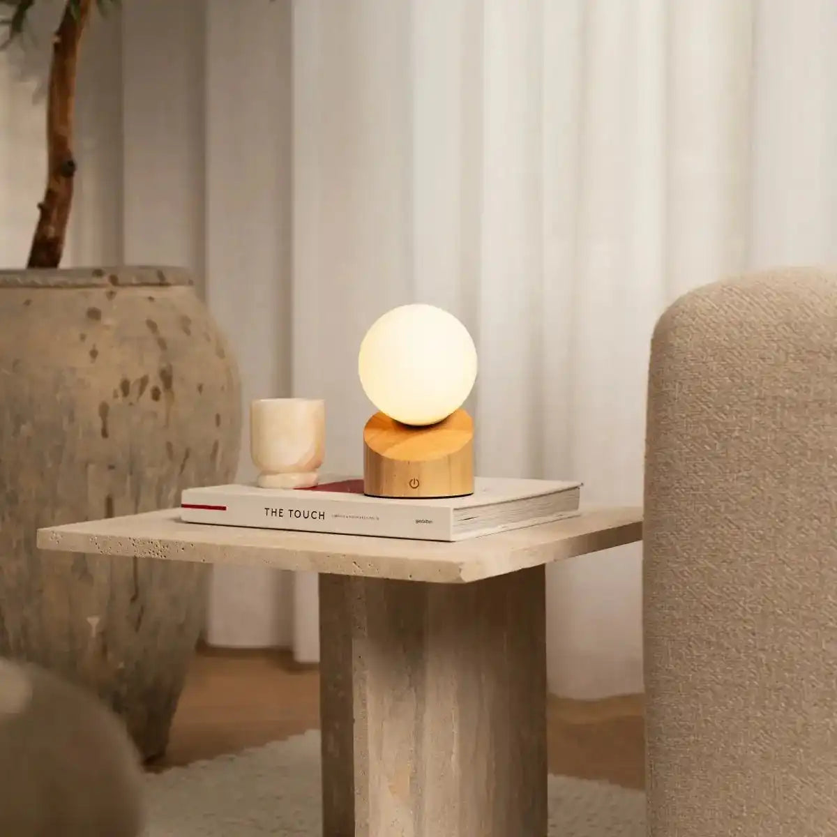 Morris hellbraun stilvolle wiederaufladbare Lampe-schnurlos, dimmbar, umweltfreundliches Design