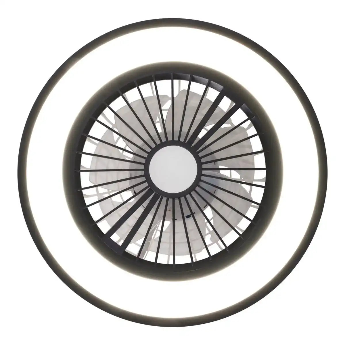 LED Deckenleuchten + Ventilator "ARIOSO" Ø 54 cm, aus Metall und Kunststoff, mit vielen Funktionen