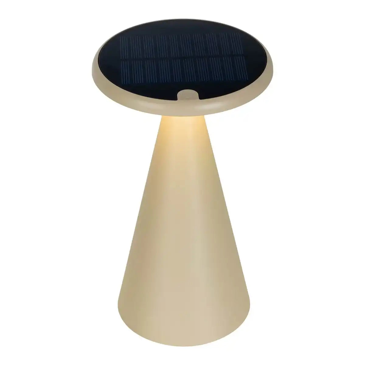 Solar-Akku-Tischleuchte "Palu" für Außen und Innen, aus Kunststoff in Beige , 20 cm hoch