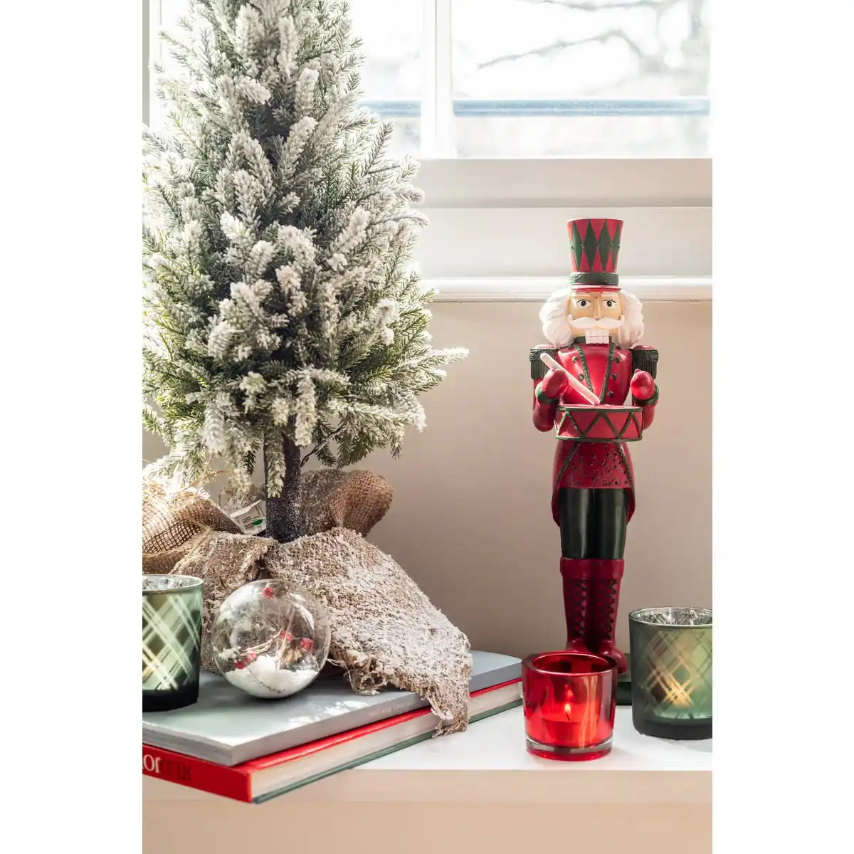 Dekoration Weihnachtsbaum + Topf - Jute/Kunststoff - Grün - Medium
