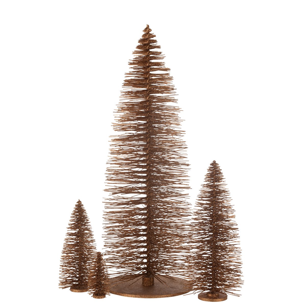 J -Line Dekoration Weihnachtsbaum Glitzer - Holz - braun - extra groß
