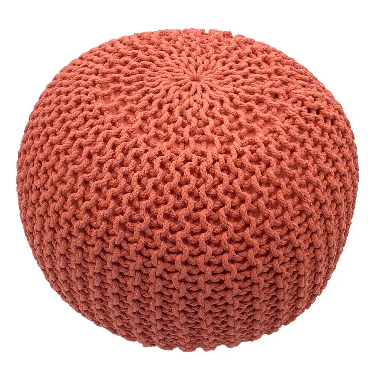 Strickhocker Pouf Ø 45 H 30 cm cm Sitzpouf Strick Bodenkissen