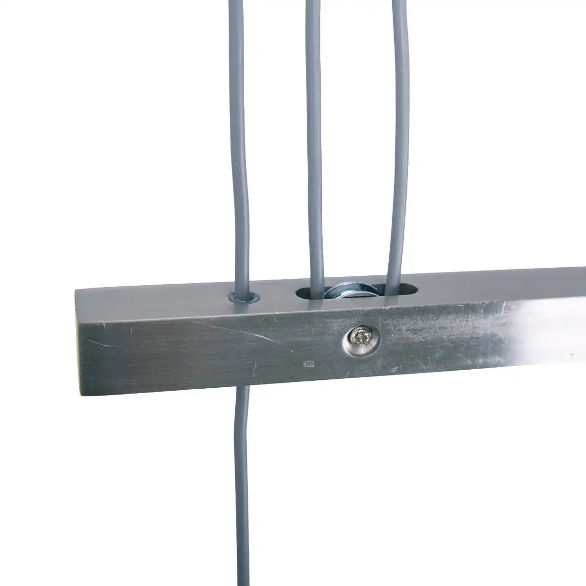 4er Pendelleuchte "TILDE", klassische Pendellampe aus Metall und Textil in Grau und Weiß, mit E27-Fassung, höhenverstellbar, 86 cm lang, ideal als Esszimmerleuchte