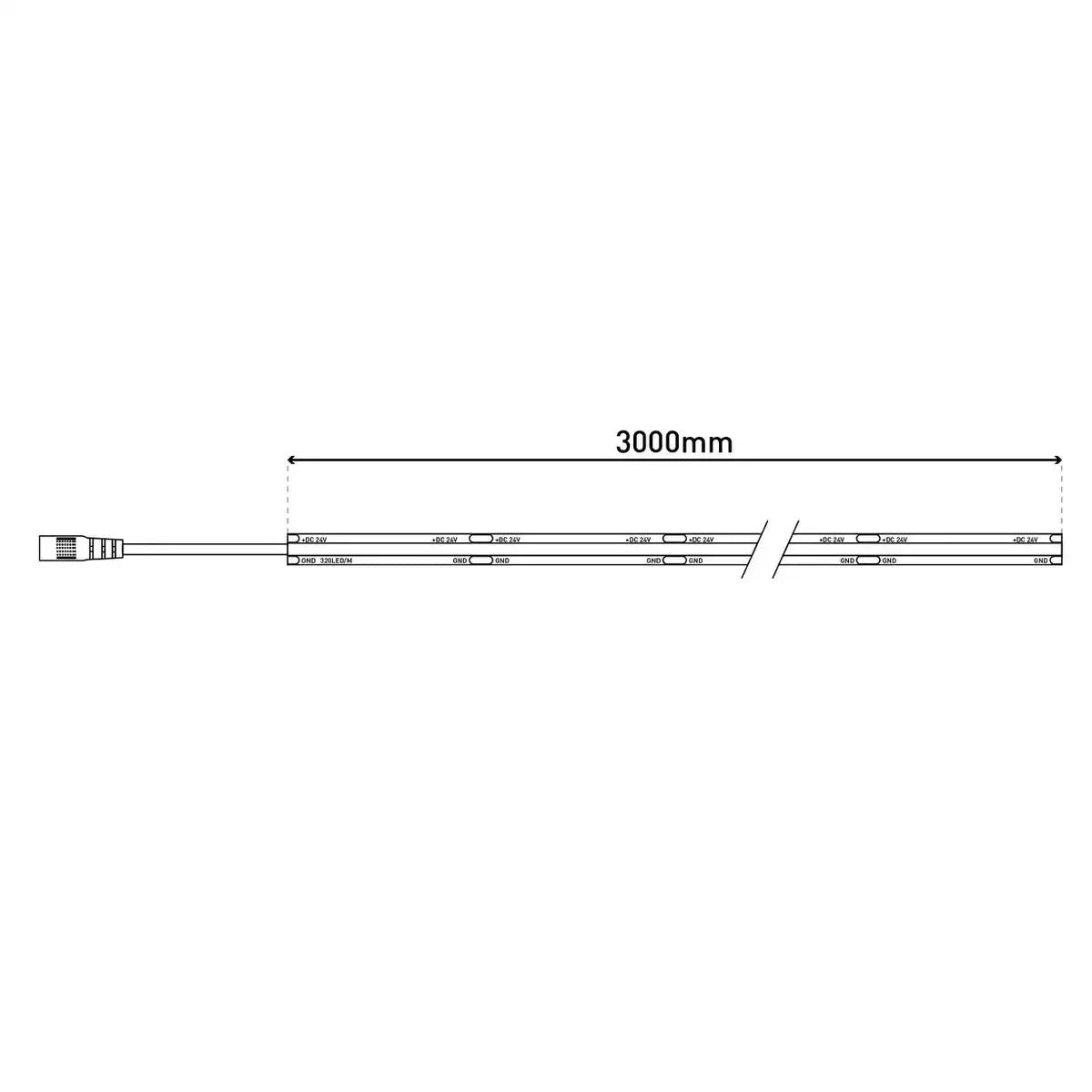 COB-LED-Stripe Länge 3 m, CCT-Funktion, aus Kunststoff klar/transparent, mit integrierten LEDs