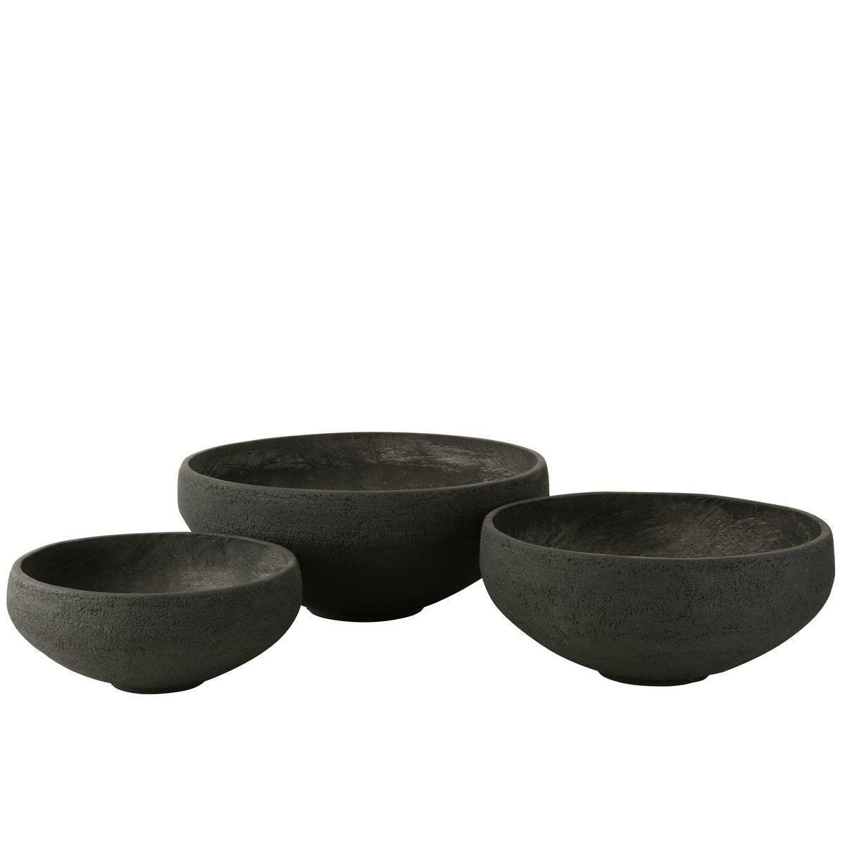 J-Line S/3 Schüssel Fiber Clay Schwarz