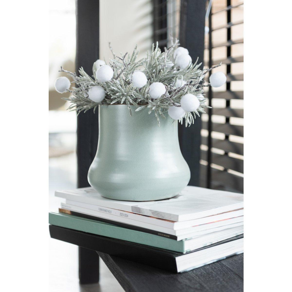 J-Line Blumentopf Bio-Keramik Grau Blau