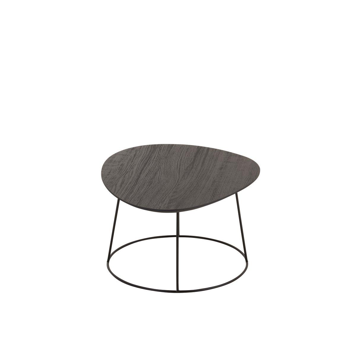 J-Line Beistelltisch Oval Holz/Metall Dunkelbraun L