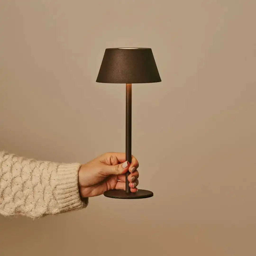 Milou Mocha Brown - Tischlampe ohne Kabel l moderne, Design- und 3 Lichtmodi