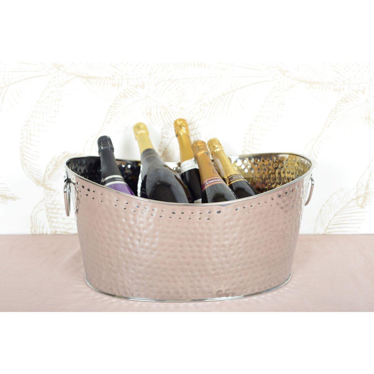 SEAU A CHAMPAGNER ARGENT MARTELE 49X35X23,5CM