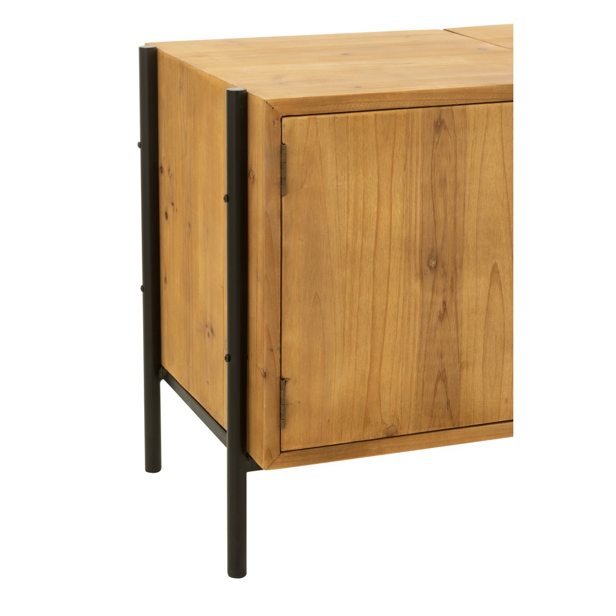 J-Line TV-Schrank Tina – Holz/Eisen – Schwarz/Natur