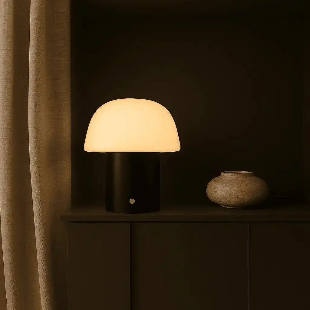 Yannick Black Tischlampe ohne Kabel - modern, Batterie und dauerhaft