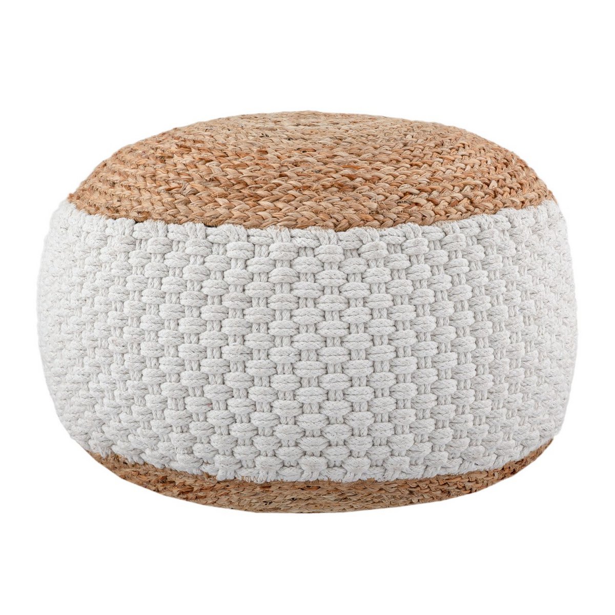 Sitzpouf Jute Sitzhocker rund 50x50 cm Sitzpouf Bodenkissen