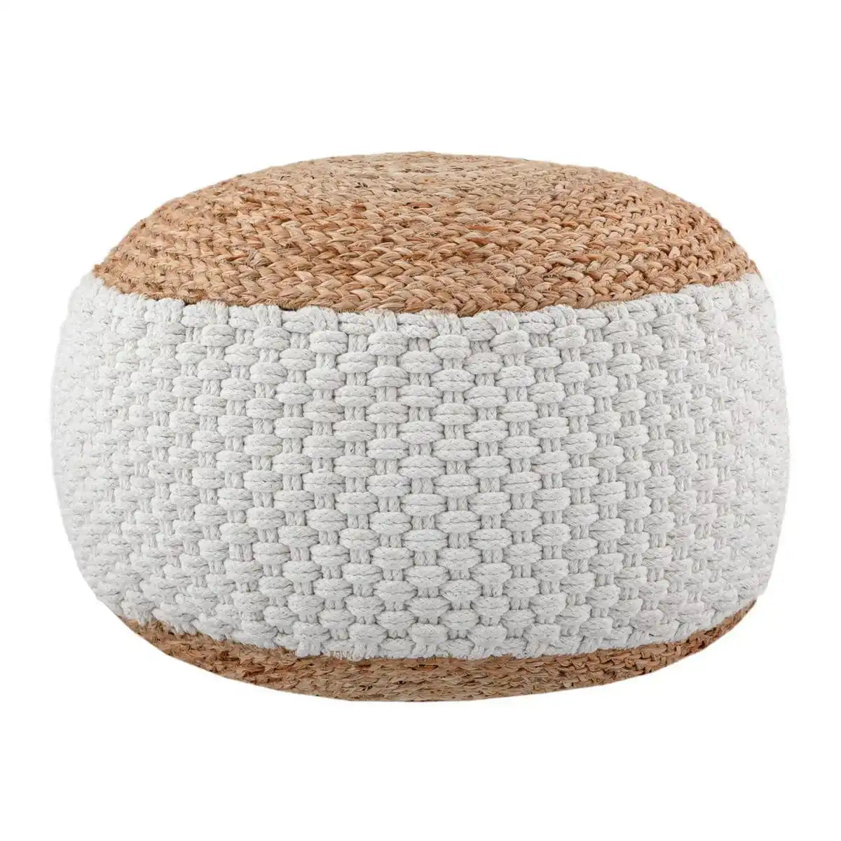 Sitzpouf Jute Sitzhocker rund 50x50 cm Sitzpouf Bodenkissen