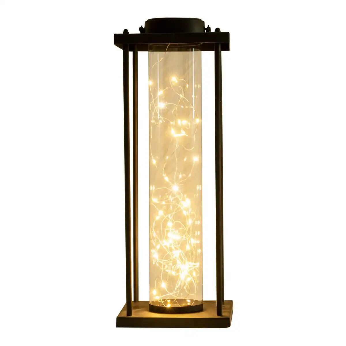 LED Solarleuchte "Fairylight" für Terrasse und Balkon, aus schwarzem Metall und Glas, fest verbaute LEDs, Deko Lampe für Außen 51,5 cm hoch