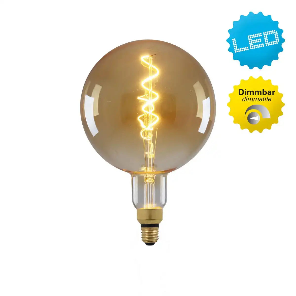 LED Leuchtmittel "DILLY MAX", 5 Watt, Glühbirne aus Metall und Glas, warmweiß, E27-Fassung LED, dekorative LED Lampe ca. 30 cm hoch