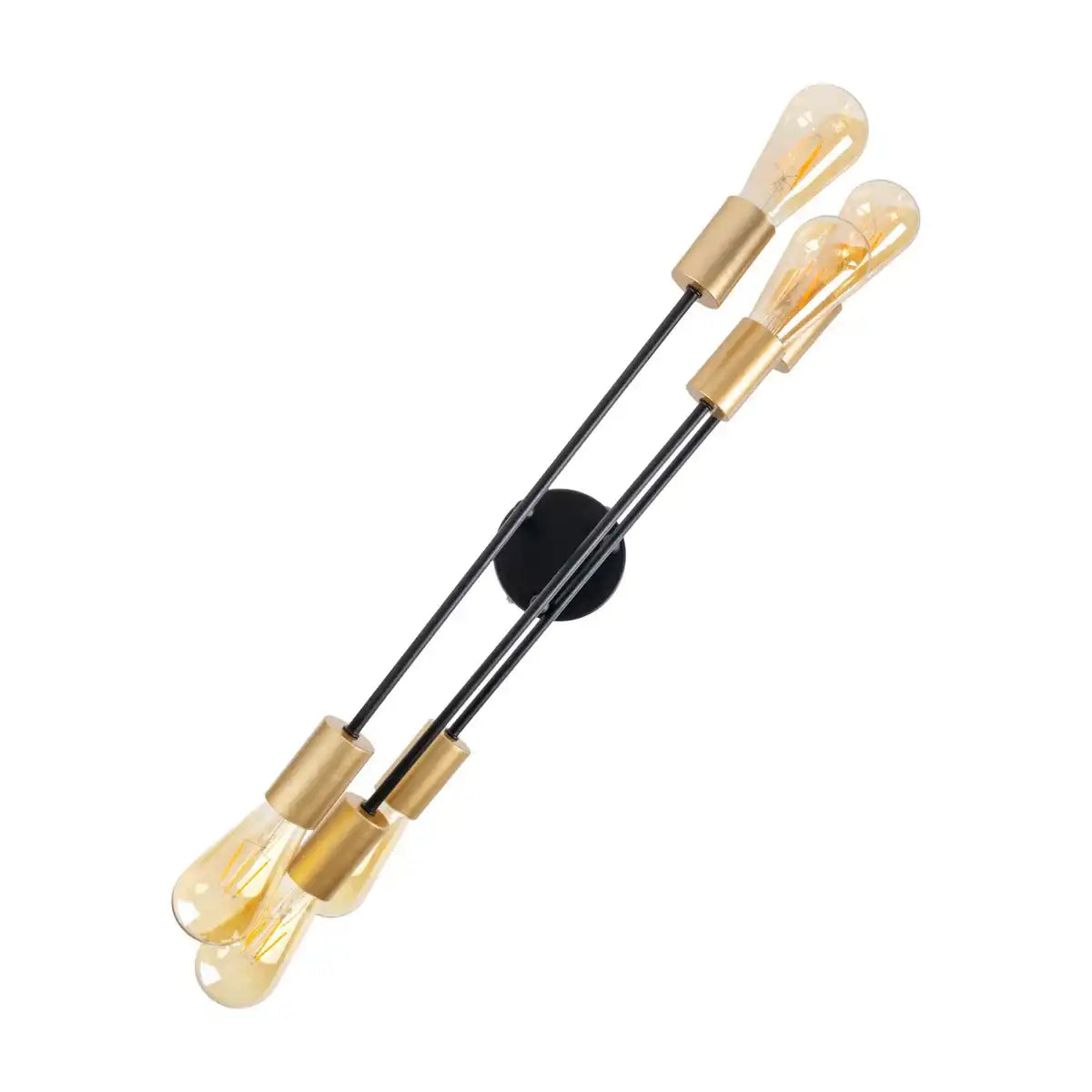 Deckenleuchte "MODO" 6-flammig aus Metall in Schwarz,, Fassungen Gold, E27-Fassung, Deckenlampe für Wohnzimmer, Esszimmer, Küche, Diele, Flur oder Büro mit einem Øvon 54,5 cm