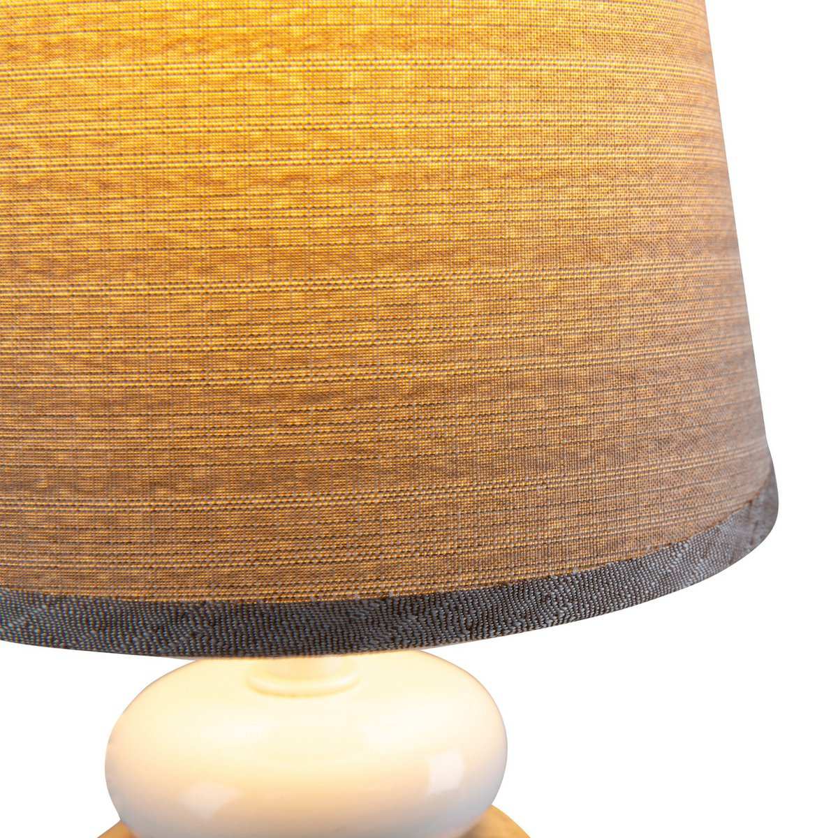 Keramik Tischleuchte "STONEY", Tischlampe aus Keramik in Braun, mit E14-Fassung, Tischlampe für Esszimmer, Wohnzimmer, Diele oder Büro, oder als Nachttischlampe, 31 cm hoch