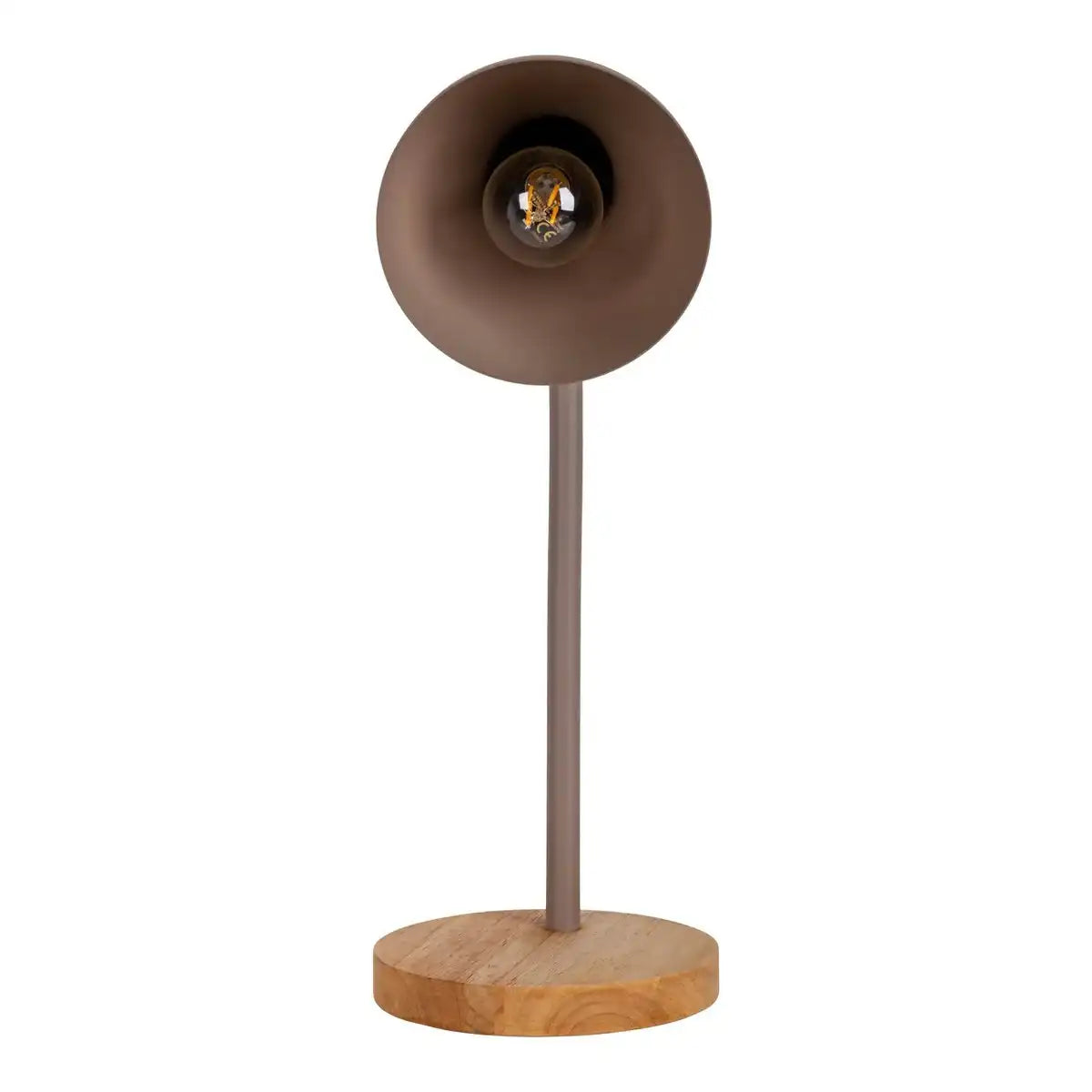 Schreibtischleuchte "MARIE" aus Metall und Holz, E14, Braun, 36,5 cm hoch