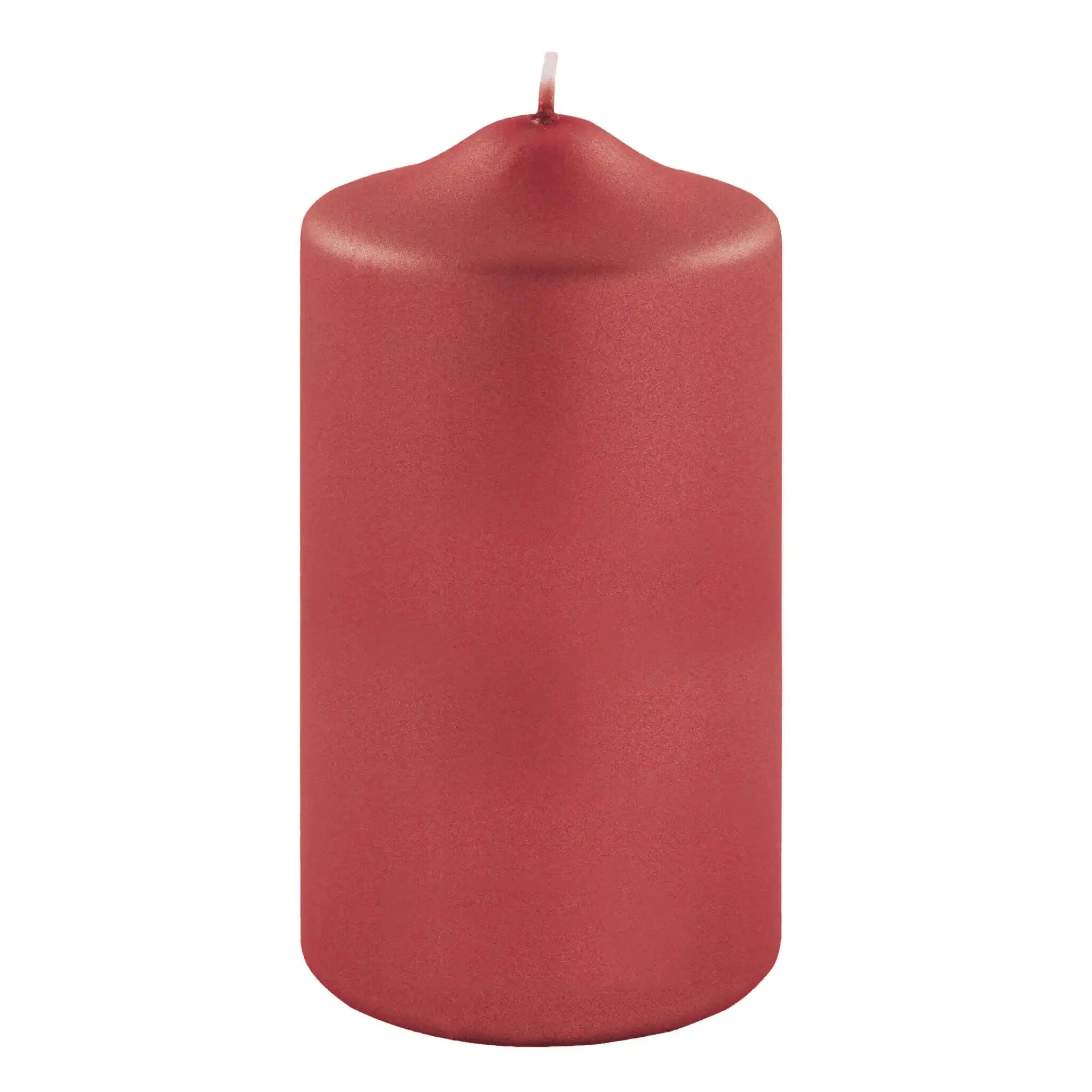 Hochwertige Candle Altarkerze getaucht Stumpenkerze metallic Rot